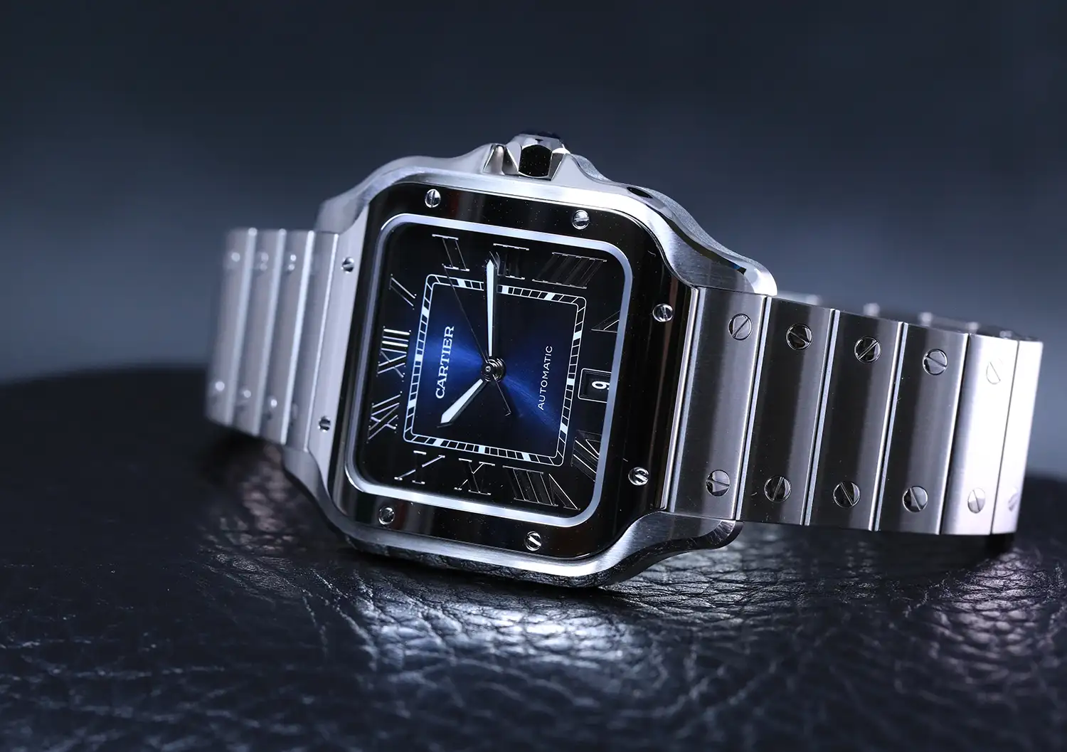 Cartier santos blue dial